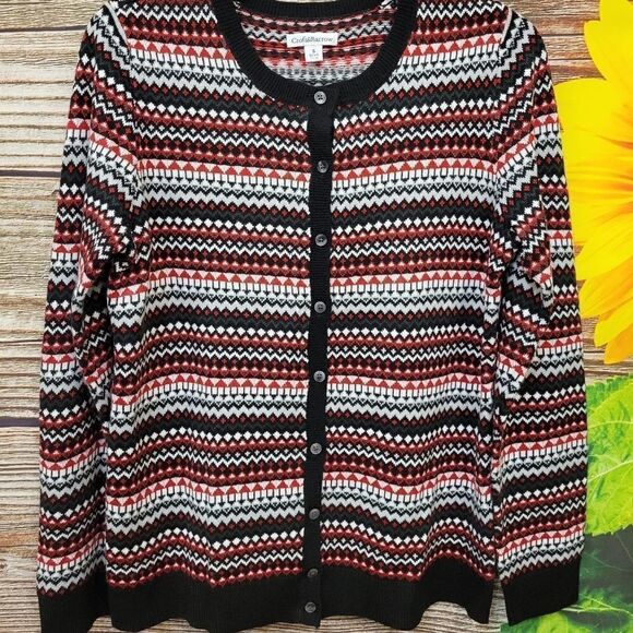 Croft & Barrow Women's Knitted Long Sleeve Sweater multicolored small Pre-owned - Picture 1 of 7